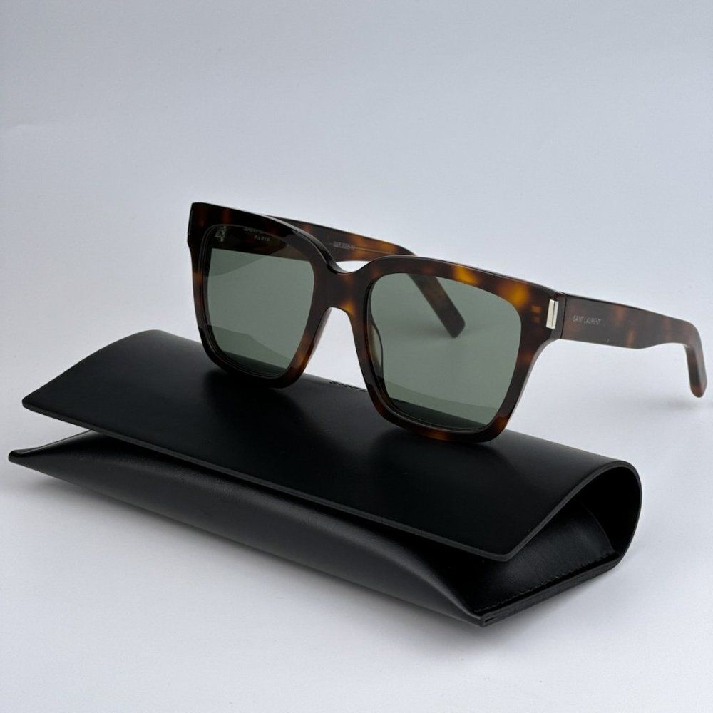 NEW Saint Laurent SL507 003 Havana Green Square Unisex Sunglasses